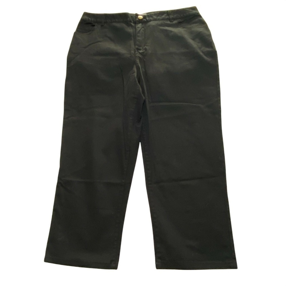 Coldwater Creek Straight Leg Capri Women's size 10 Black Chino Pants